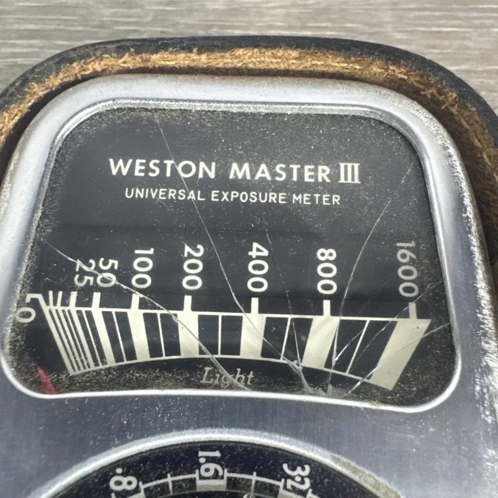Working Weston Master III Exposure Meter with Case‎ Cracked Glass